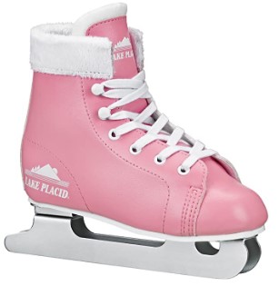 Lake Placid Starglide Girl's Double Runner Figure Ice Skate, Pink/White